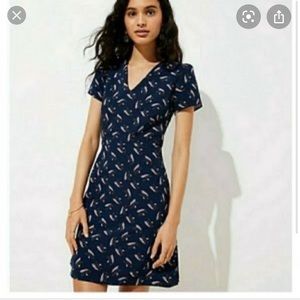 Loft Feather Print Dress 6P